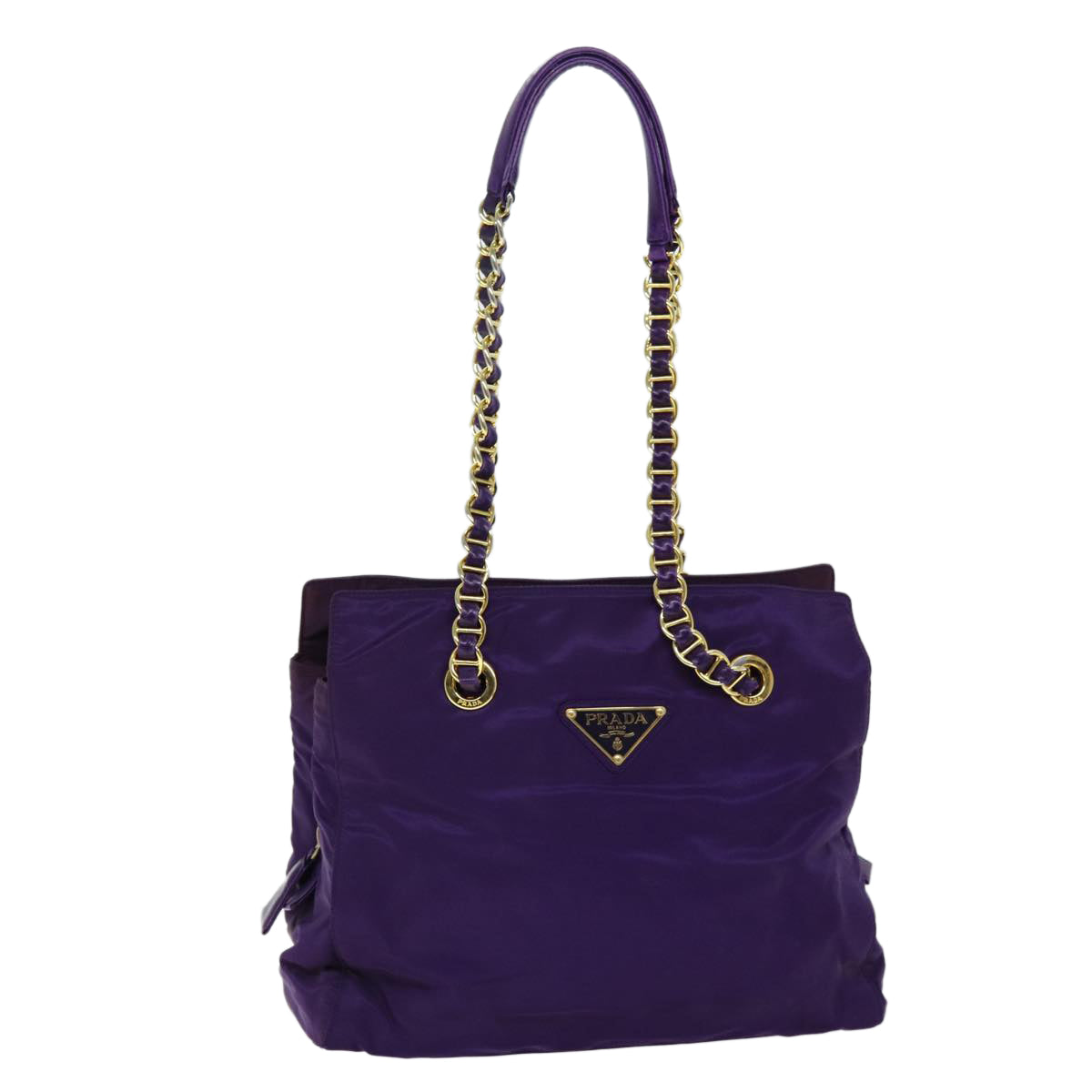 Luxury PradaChain Shoulder Bag Nylon Purple 72859