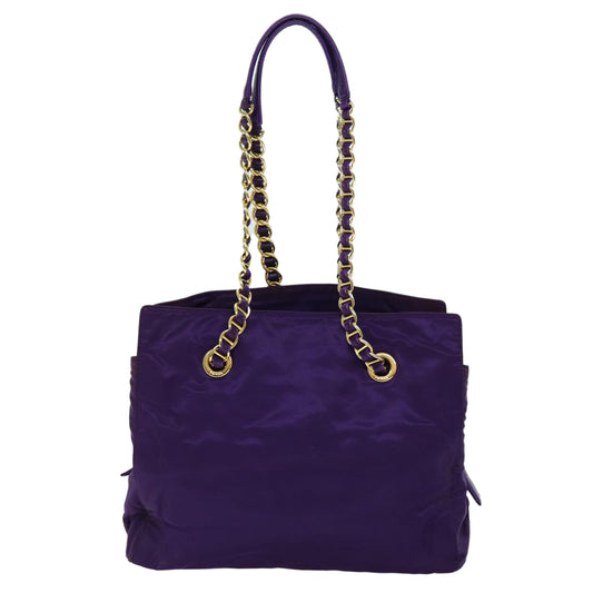 Luxury PradaChain Shoulder Bag Nylon Purple 72859