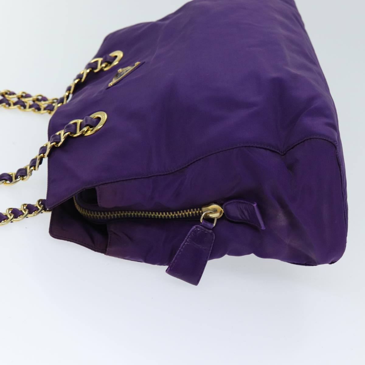 Luxury PradaChain Shoulder Bag Nylon Purple 72859