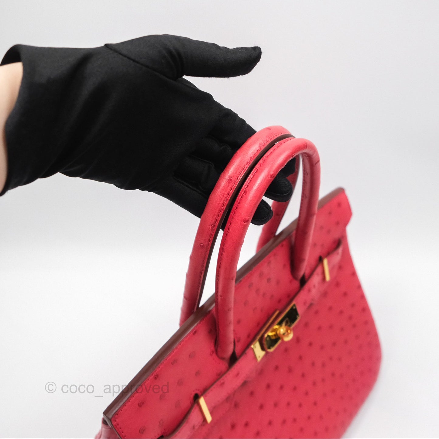 Hermès Birkin Retourne 30 Bougainvillea Ostrich Gold Hardware