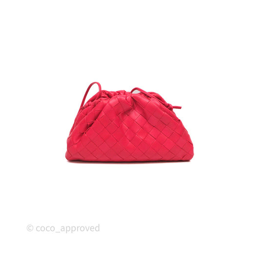 Bottega Veneta Mini Pouch Red Intrecciato Lambskin