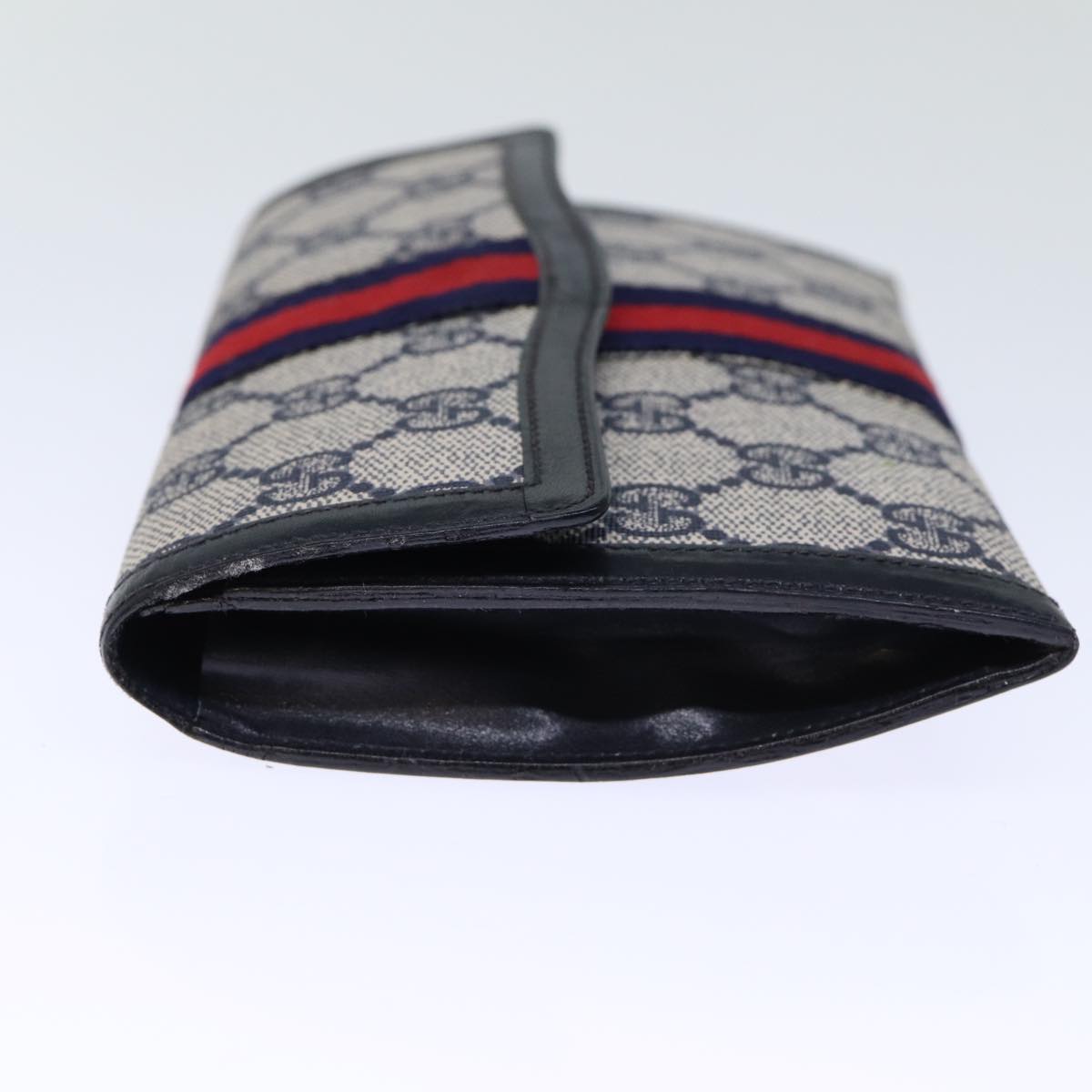 Luxury Gucci Trending 2025 GG Supreme Sherry Line Pouch PVC Leather Navy Red  72871