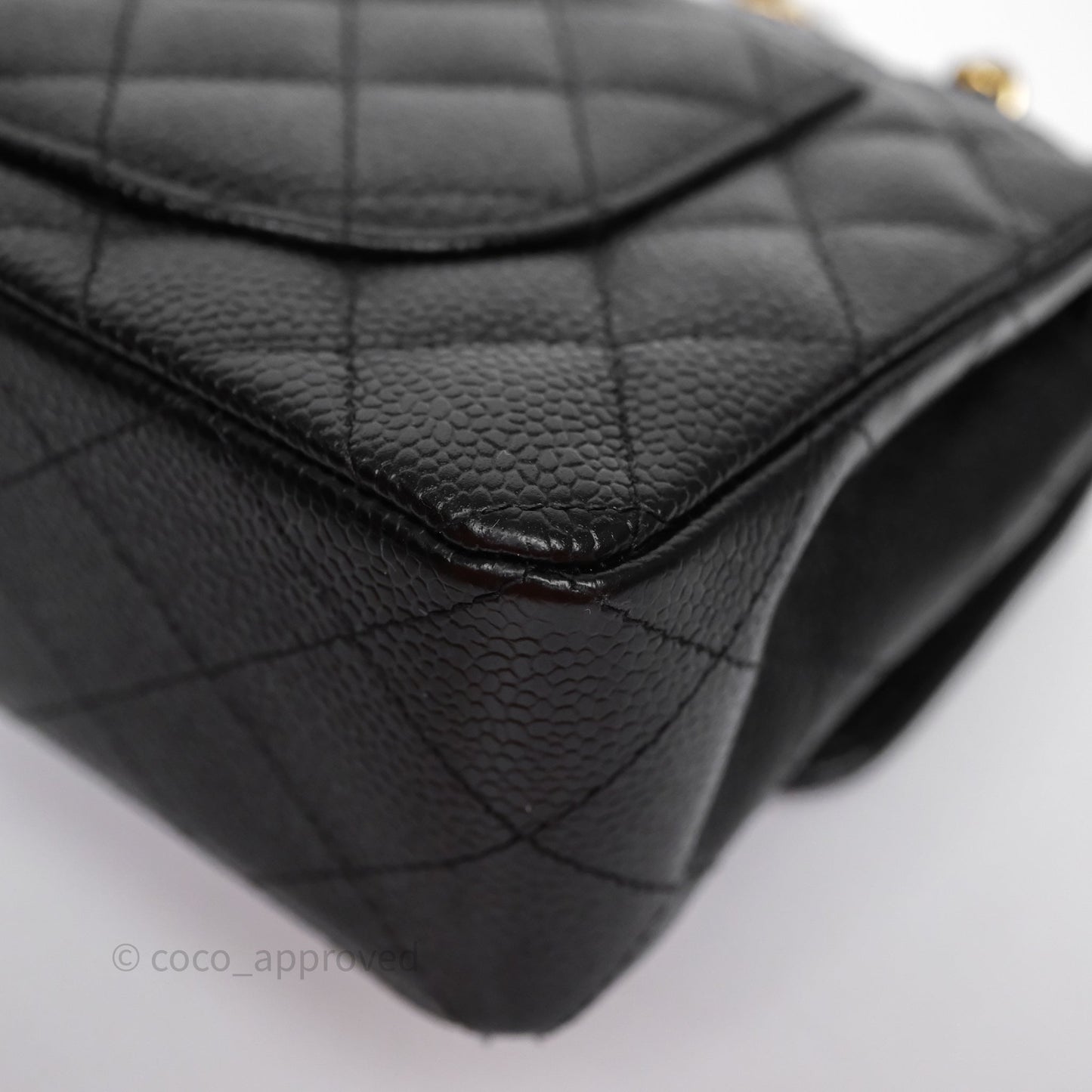 Chanel Small Classic Flap Quilted Black Caviar Gold Hardware