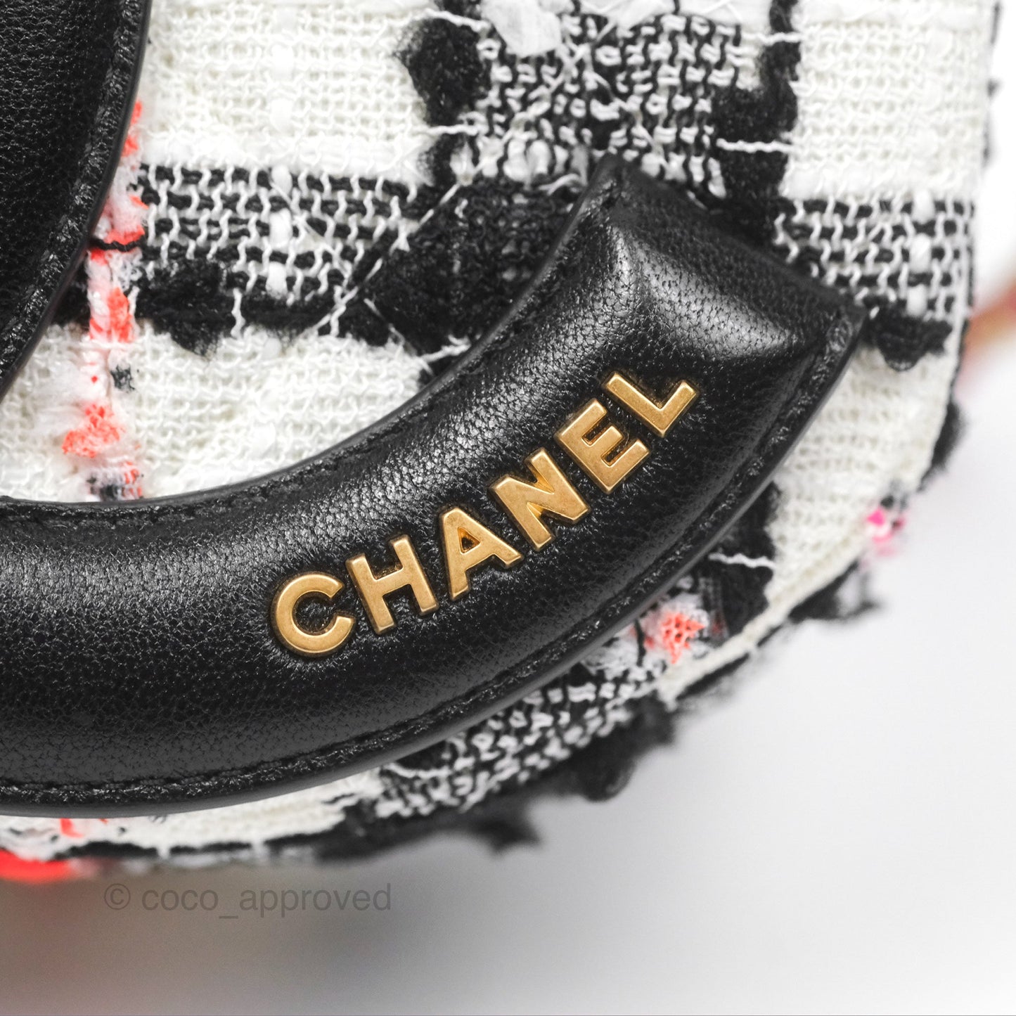 Chanel Coco Midnight Camera Case Black White Pink Tweed 20S