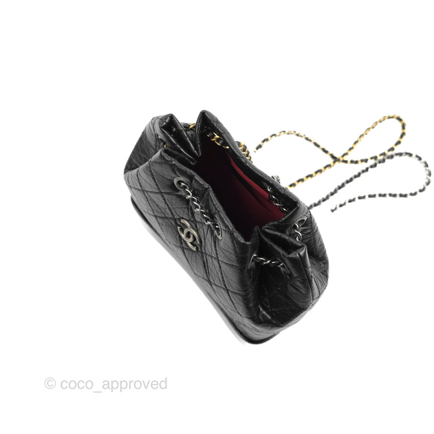 Chanel Small Gabrielle Backpack Black Aged Calfskin