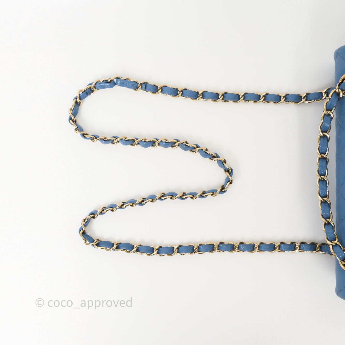 Chanel Small Classic Quilted Flap Blue Caviar Gold Hardware