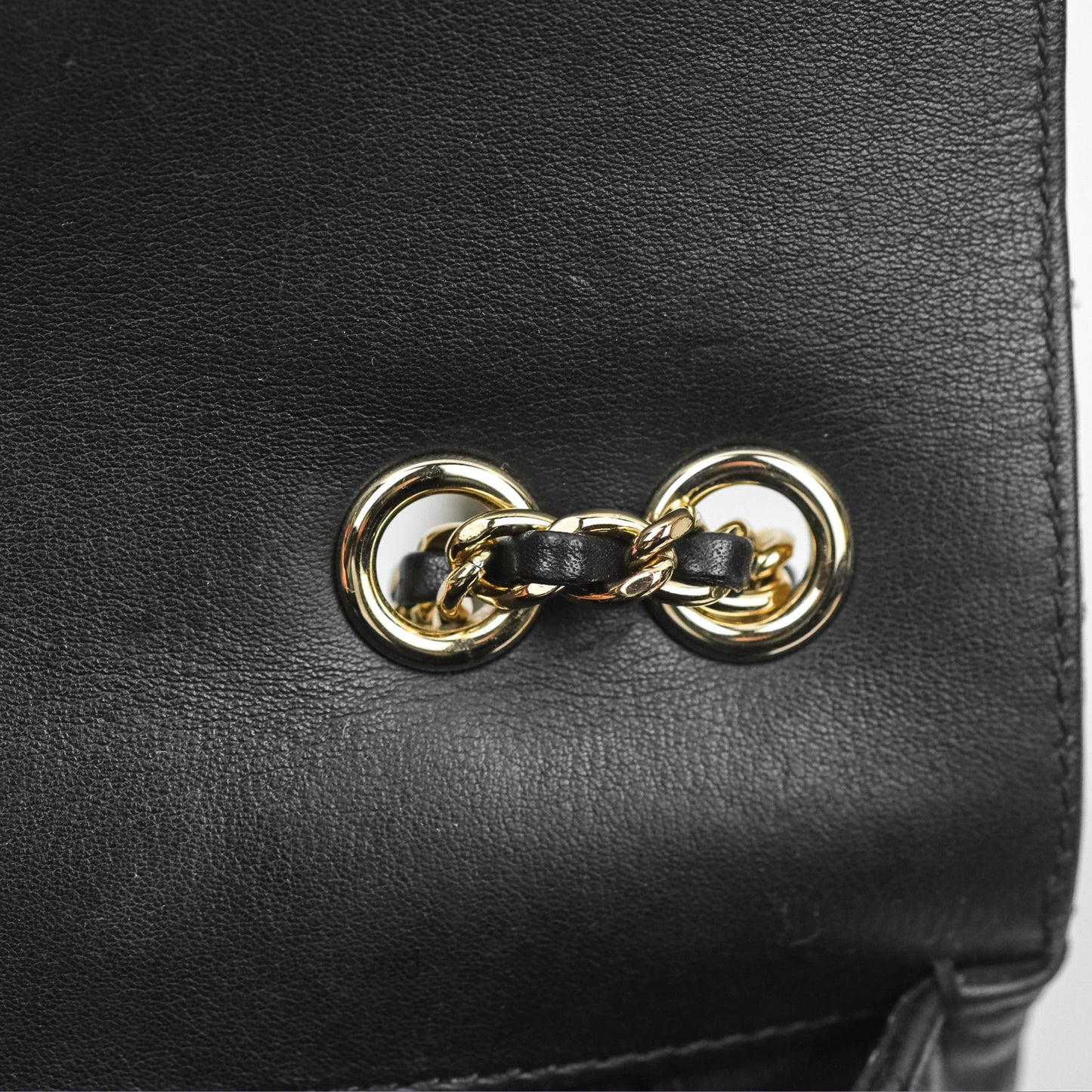 Chanel Small Statement Chevron Flap Bag Black Calfskin Gold Hardware