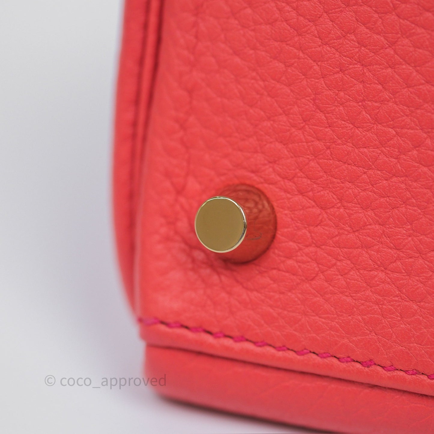 Hermès Kelly 28 Rose Jaipur Retourne Togo Gold Hardware