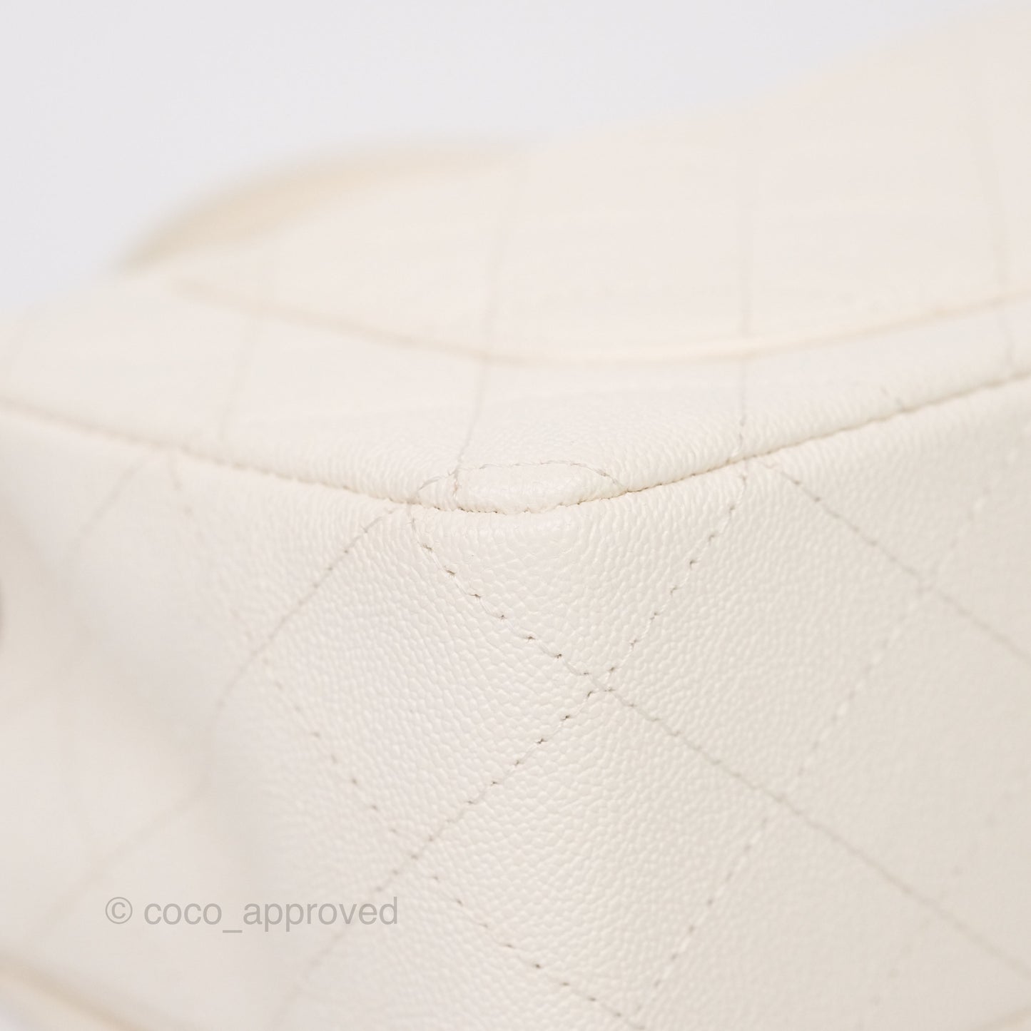 Chanel Top Handle Mini Rectangular Flap Bag Ivory Caviar Gold Hardware