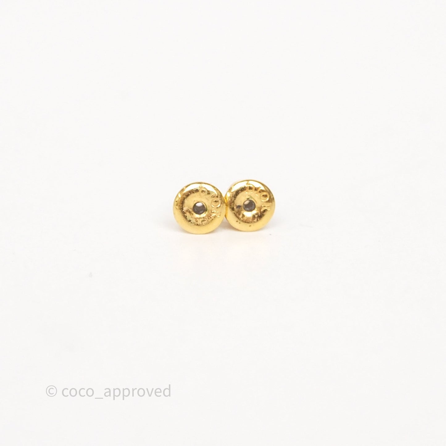 Christian Dior Petit CD Pearl Earrings Gold Tone