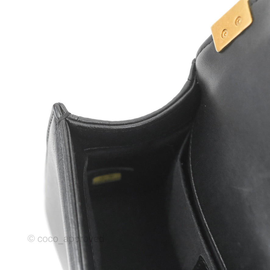 Chanel Small Boy Black Lambskin Aged Gold Hardware