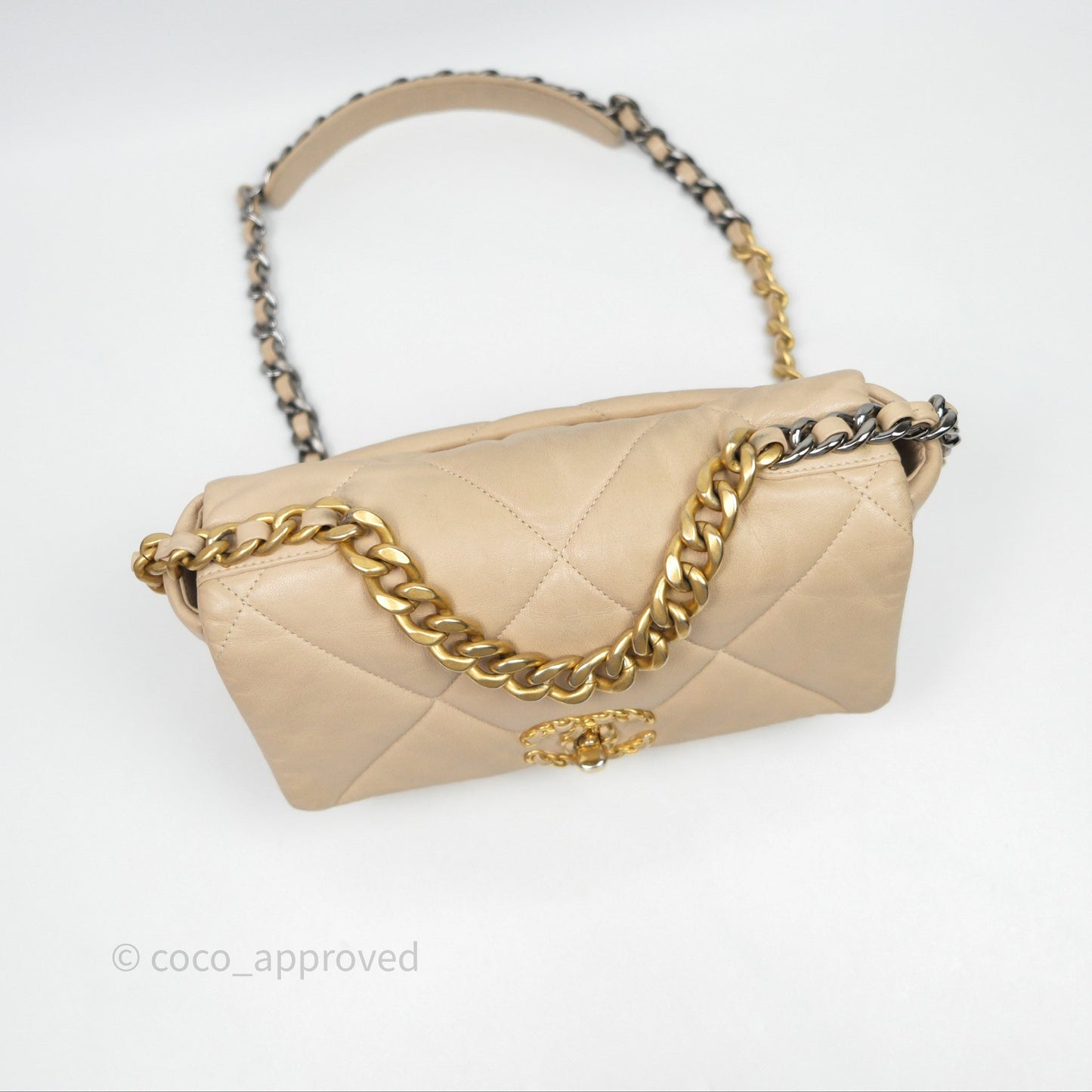 Chanel 19 Small Beige Mixed Hardware