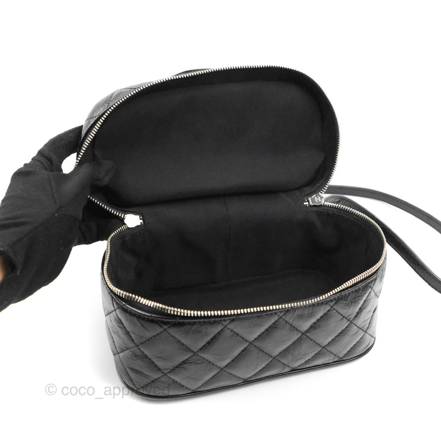 Chanel Aquarium PVC Backpack Black Crumpled Calfskin Silver Hardware