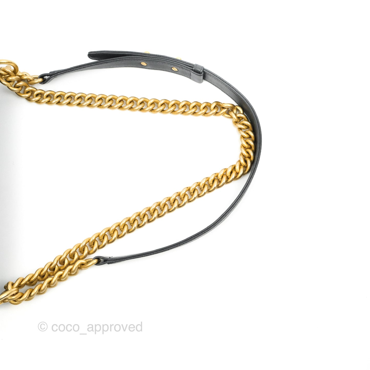 Chanel Chevron Medium Boy Dark Grey Caviar Aged Gold Hardware