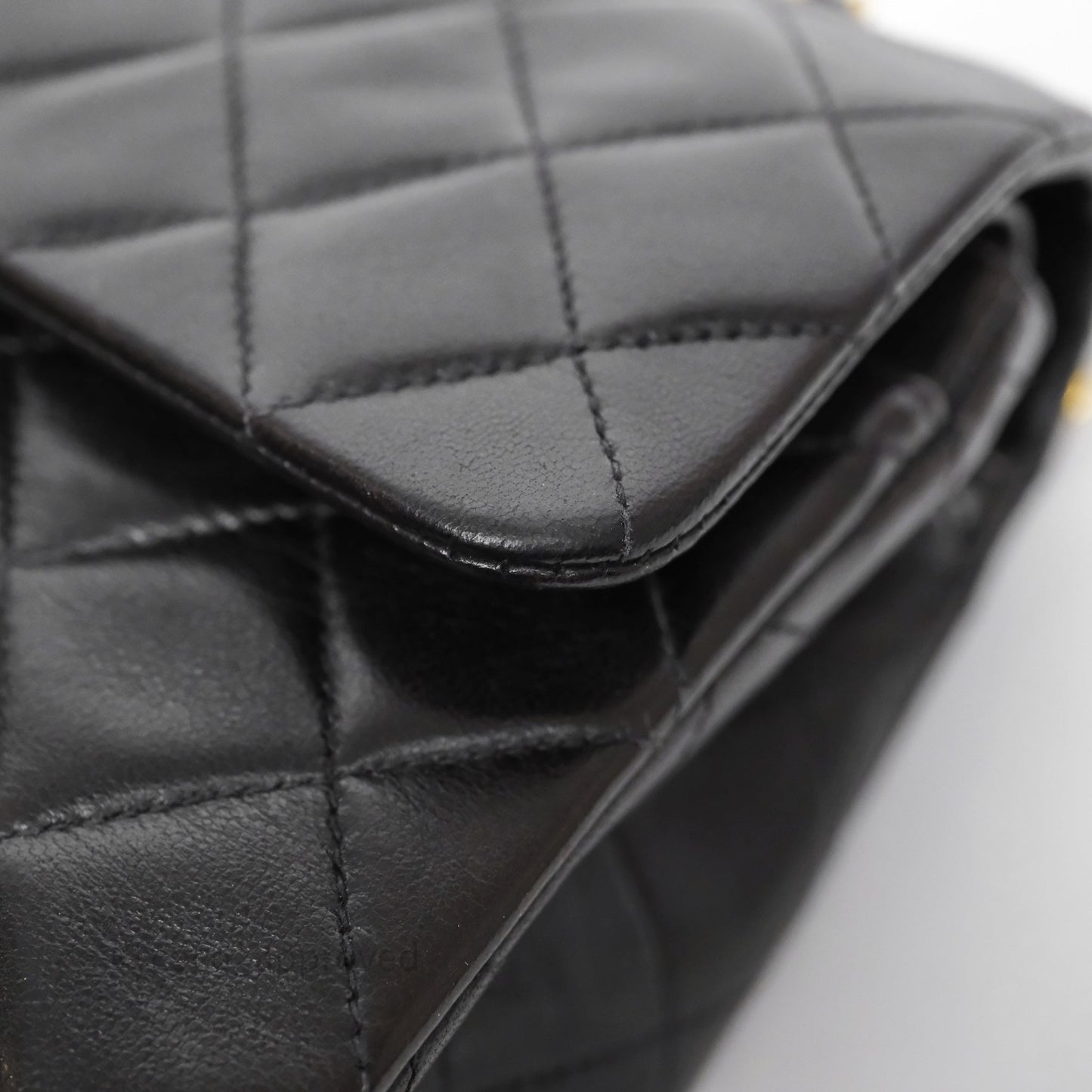 Chanel Vintage Small Classic Flap Black Lambskin 24K Gold Hardware