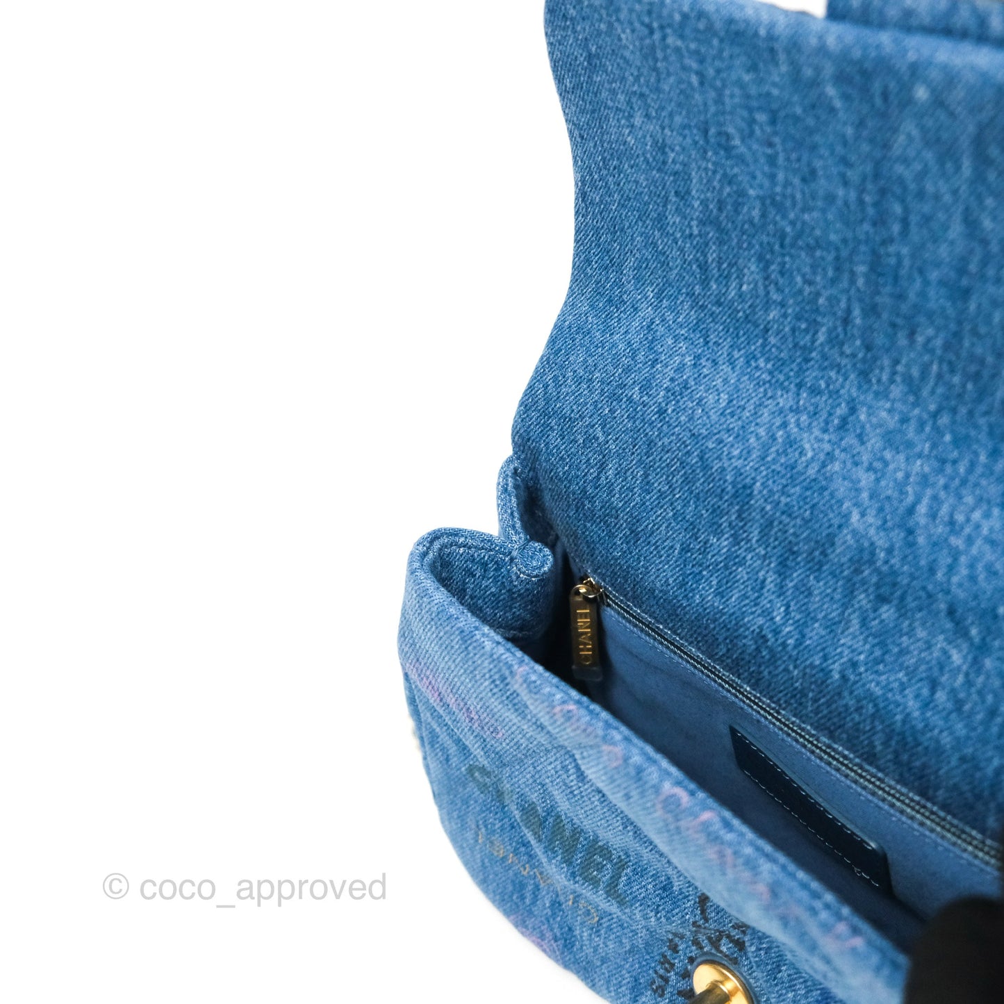Chanel Quilted Small Denim Mood Flap Blue Multicolor 22P