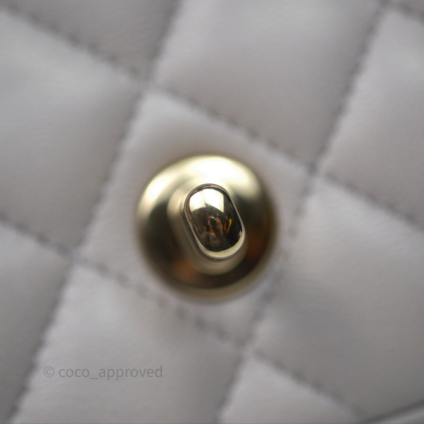 Chanel Mini Square Flap Quilted Light Grey Lambskin Gold Hardware