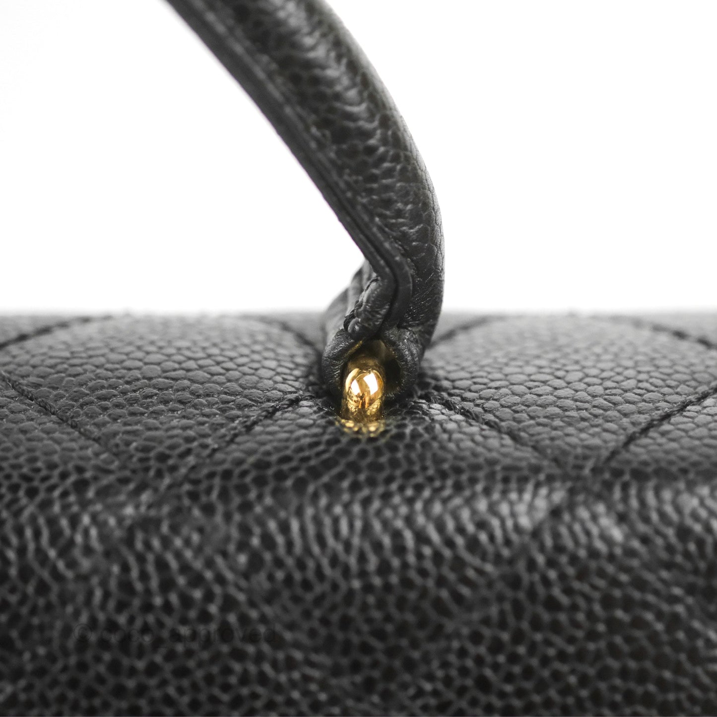 Chanel Vintage Kelly Quilted Flap Black Caviar 24K Gold Hardware