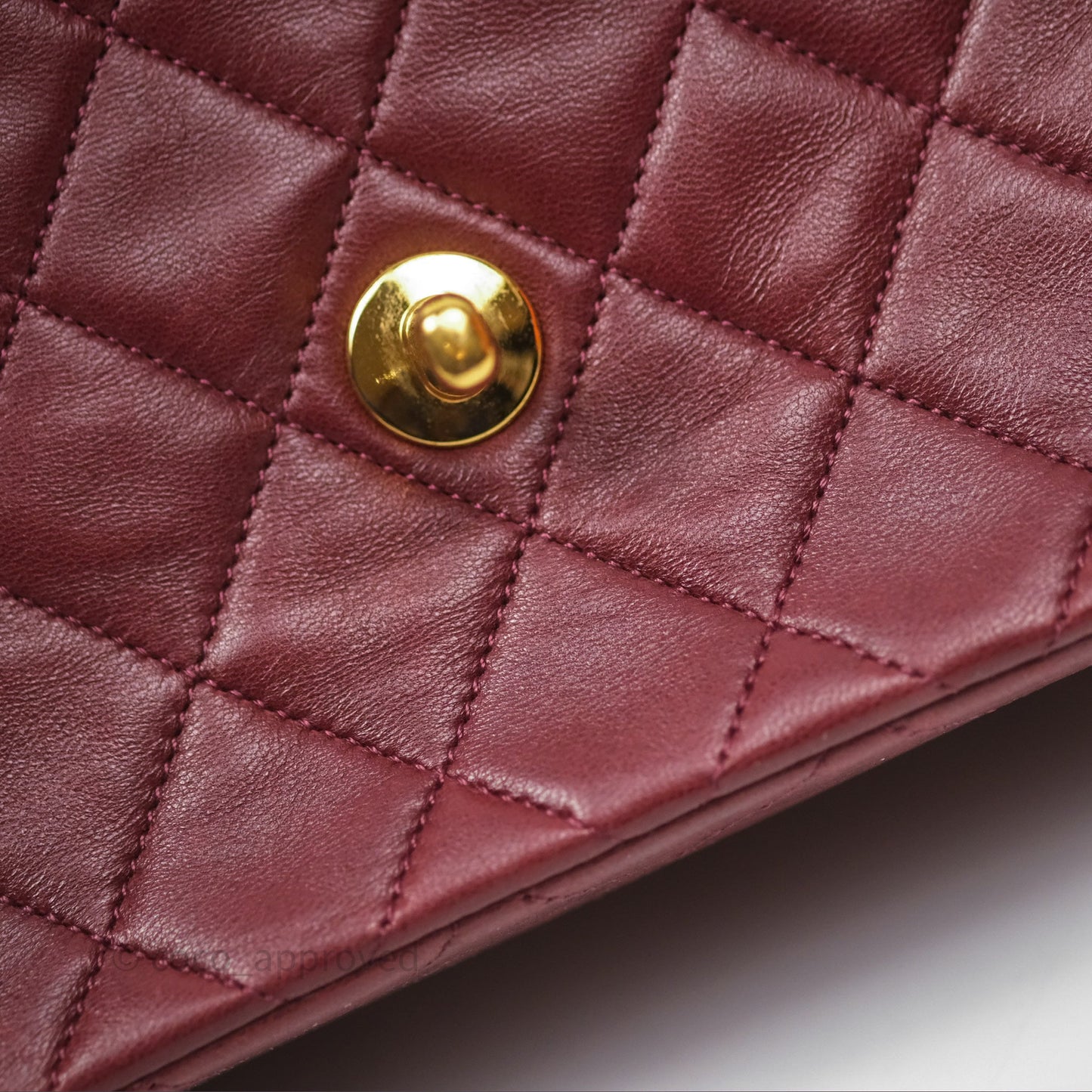 Chanel Vintage Mini Square Burgundy Lambskin 24K Gold Hardware