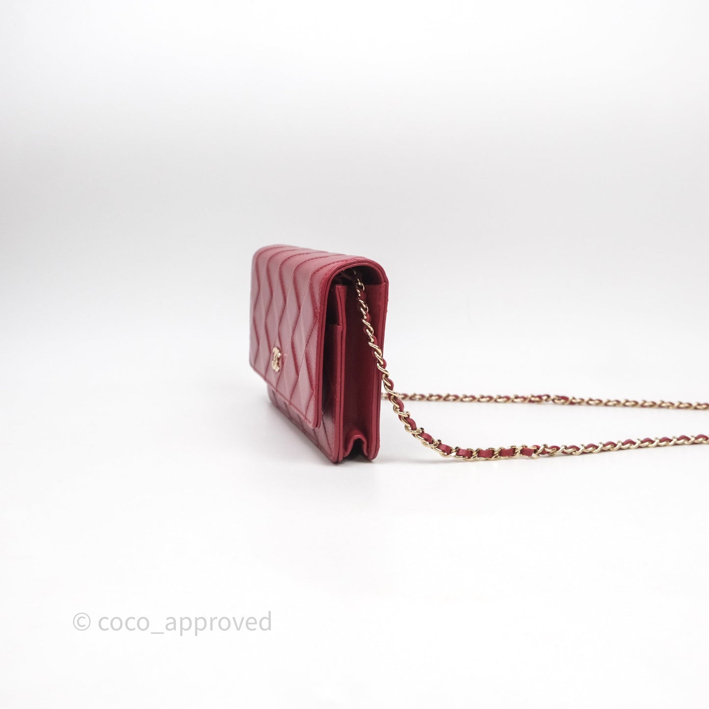Chanel Wallet On Chain Red Calfskin Bag Gold hardware