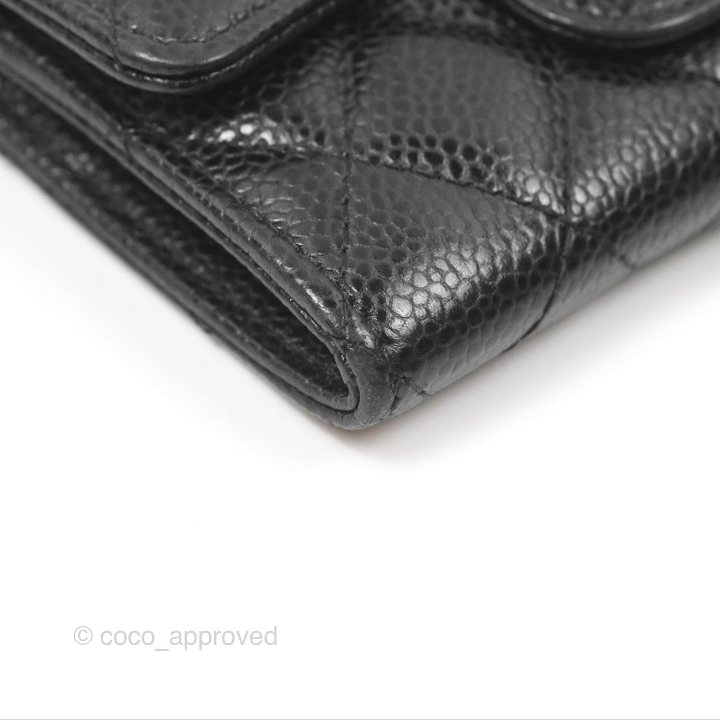 Chanel Classic Quilted Flap Card Holder Black Caviar Gold Hardware