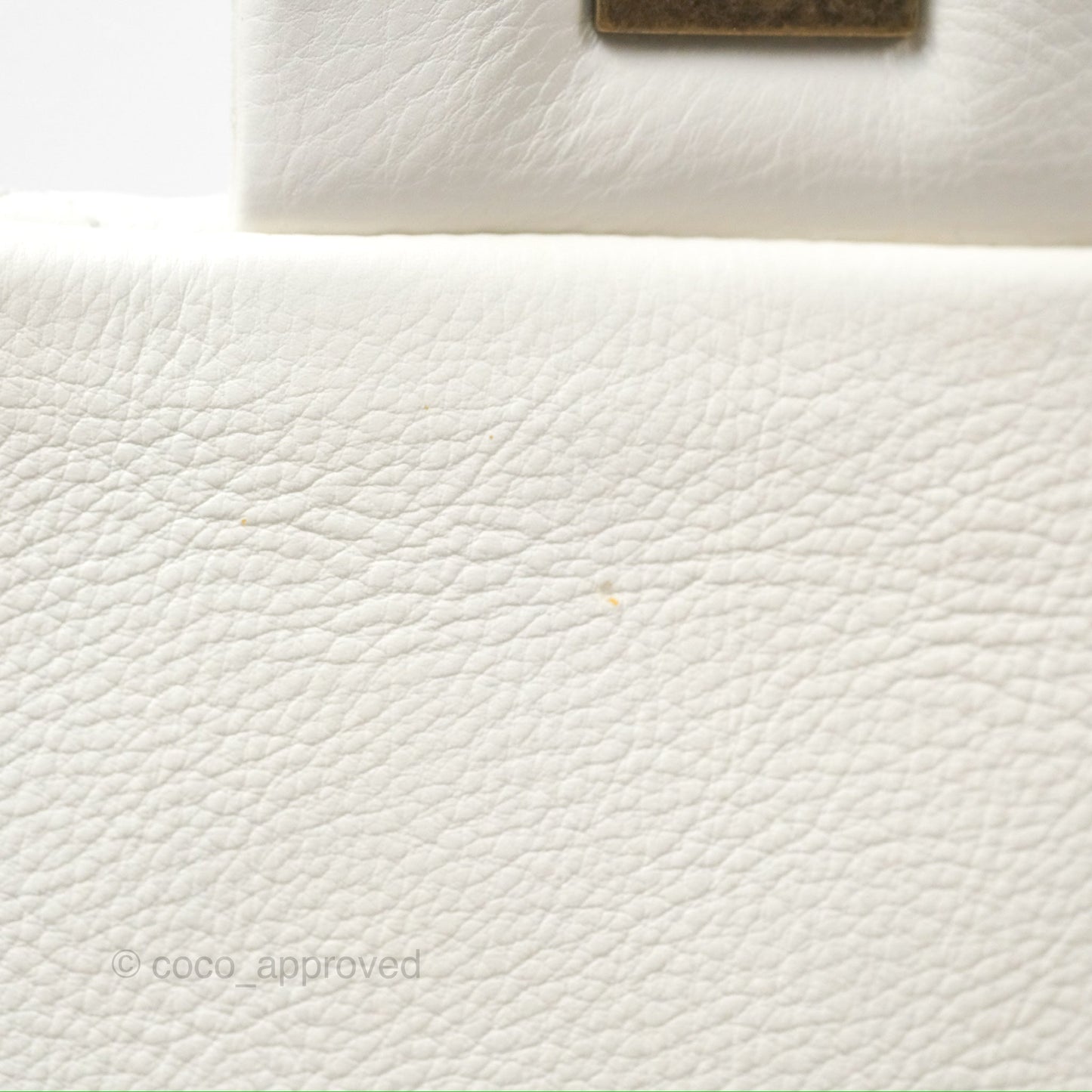 Chanel CC Crown Flap White Calfskin Antique Gold Hardware