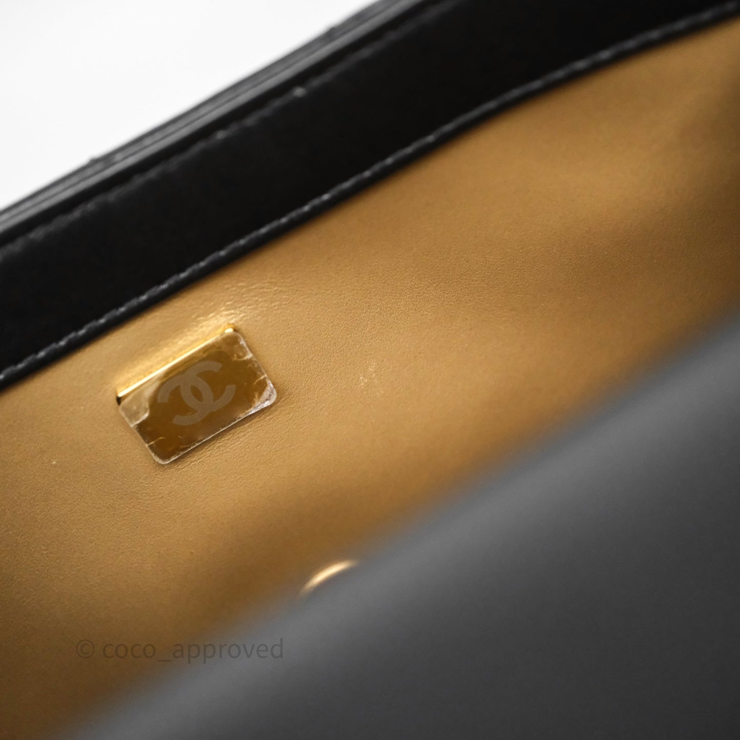 Chanel Quilted Flap Bag with Pearl Chain Black Calfskin Aged Gold Hardware