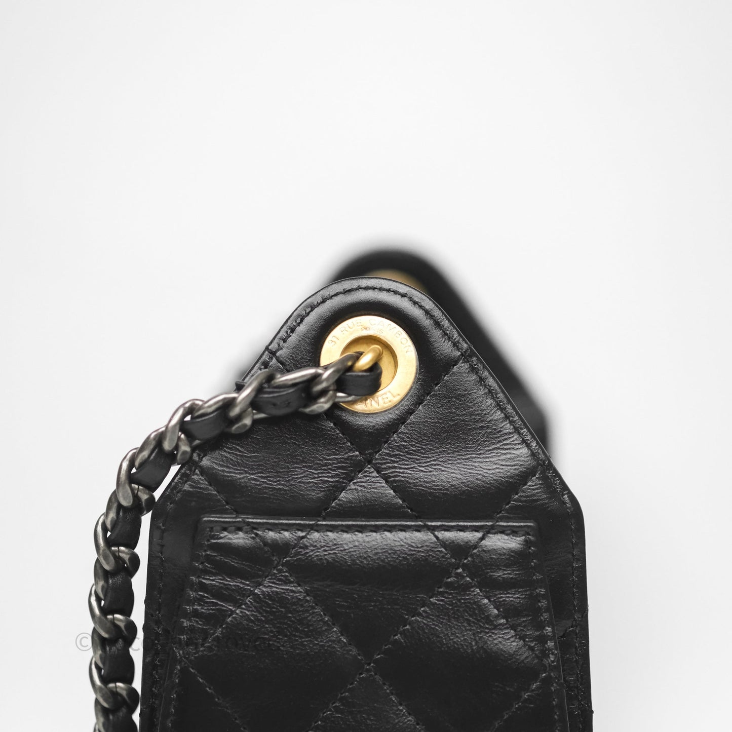 Chanel 25 Mini Black Shiny Crumpled Calfskin Mixed Hardware