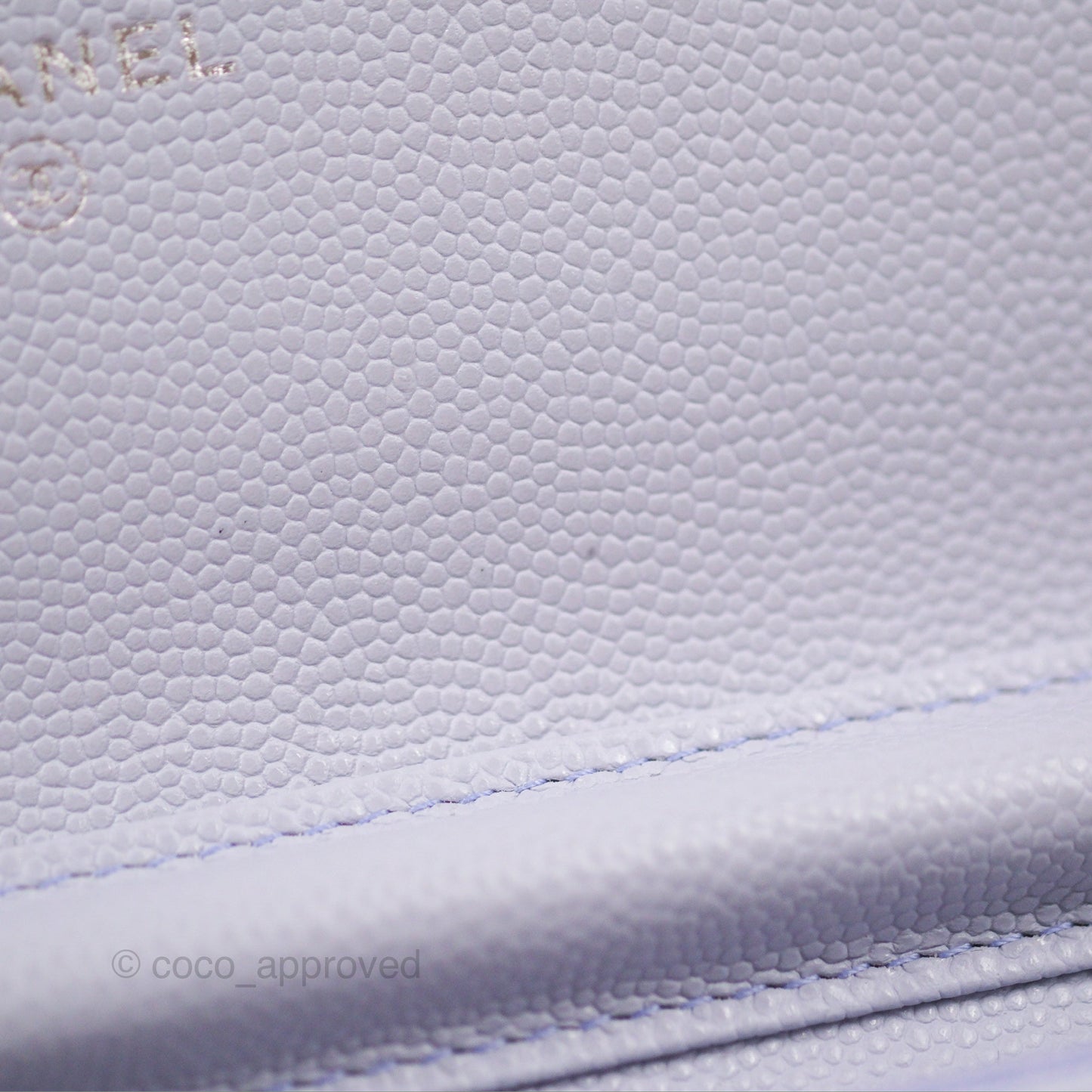 Chanel Quilted Classic Wallet on Chain WOC Lilac Caviar Silver Hardware