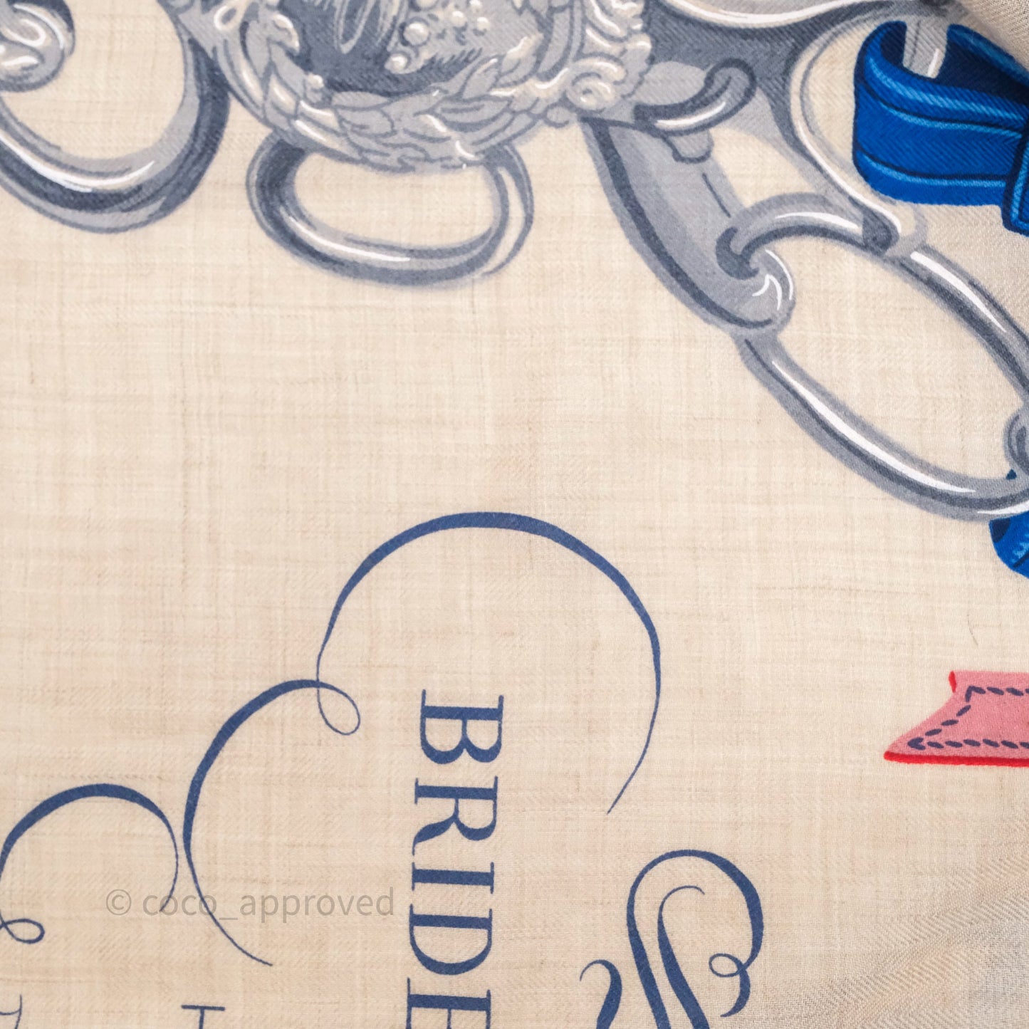 Hermes Brides De Gala App 140cm TD/ Orange/ Naturel/ Bleu Azur Cachemire Scarf