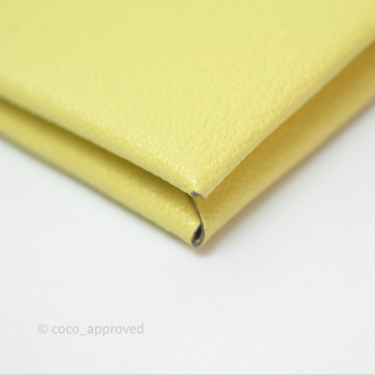 Hermès Calvi Card Holder Limoncello Chèvre Mysore Palladium Hardware