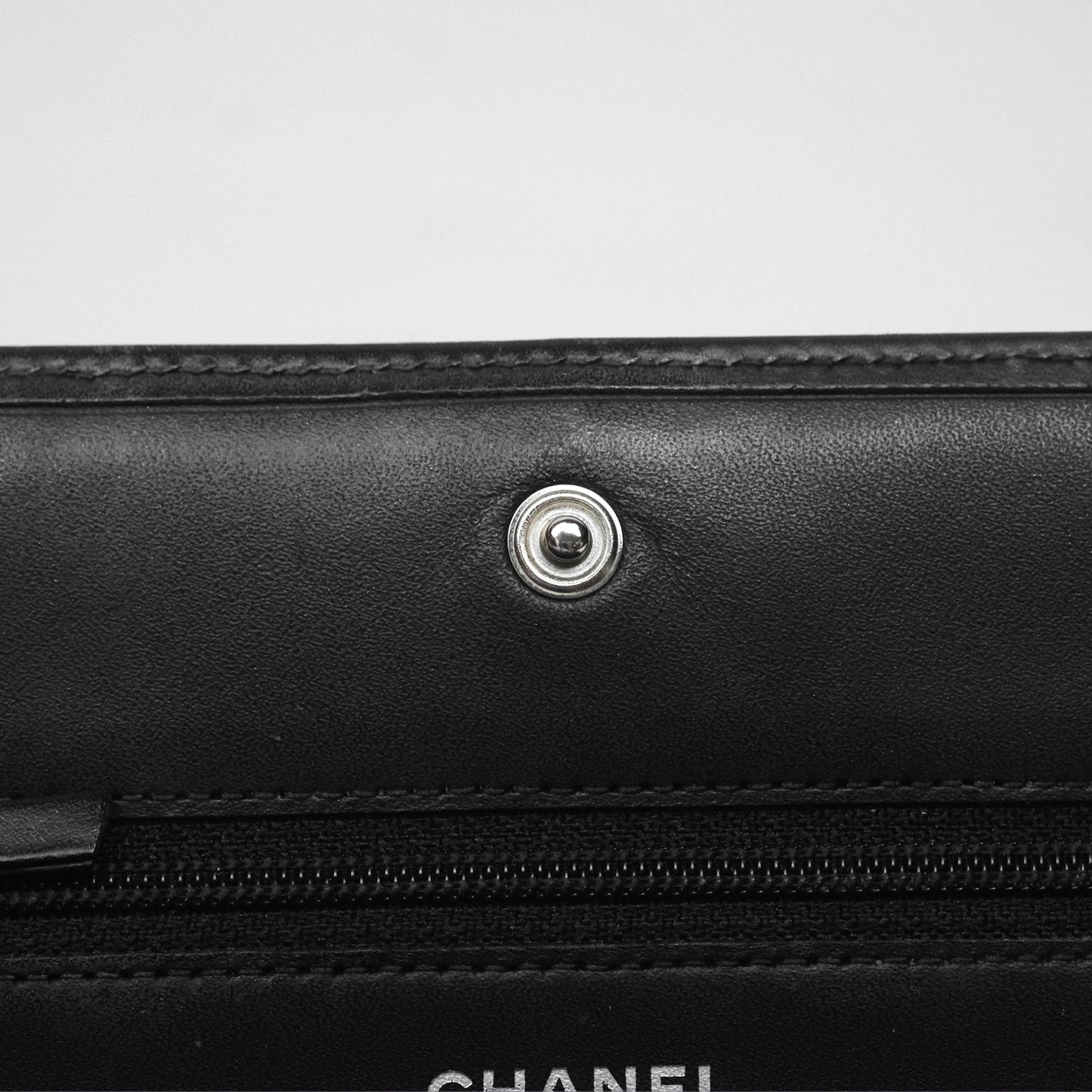 Chanel Quilted Wallet on Chain WOC Cambon Black Calfskin Silver Hardware