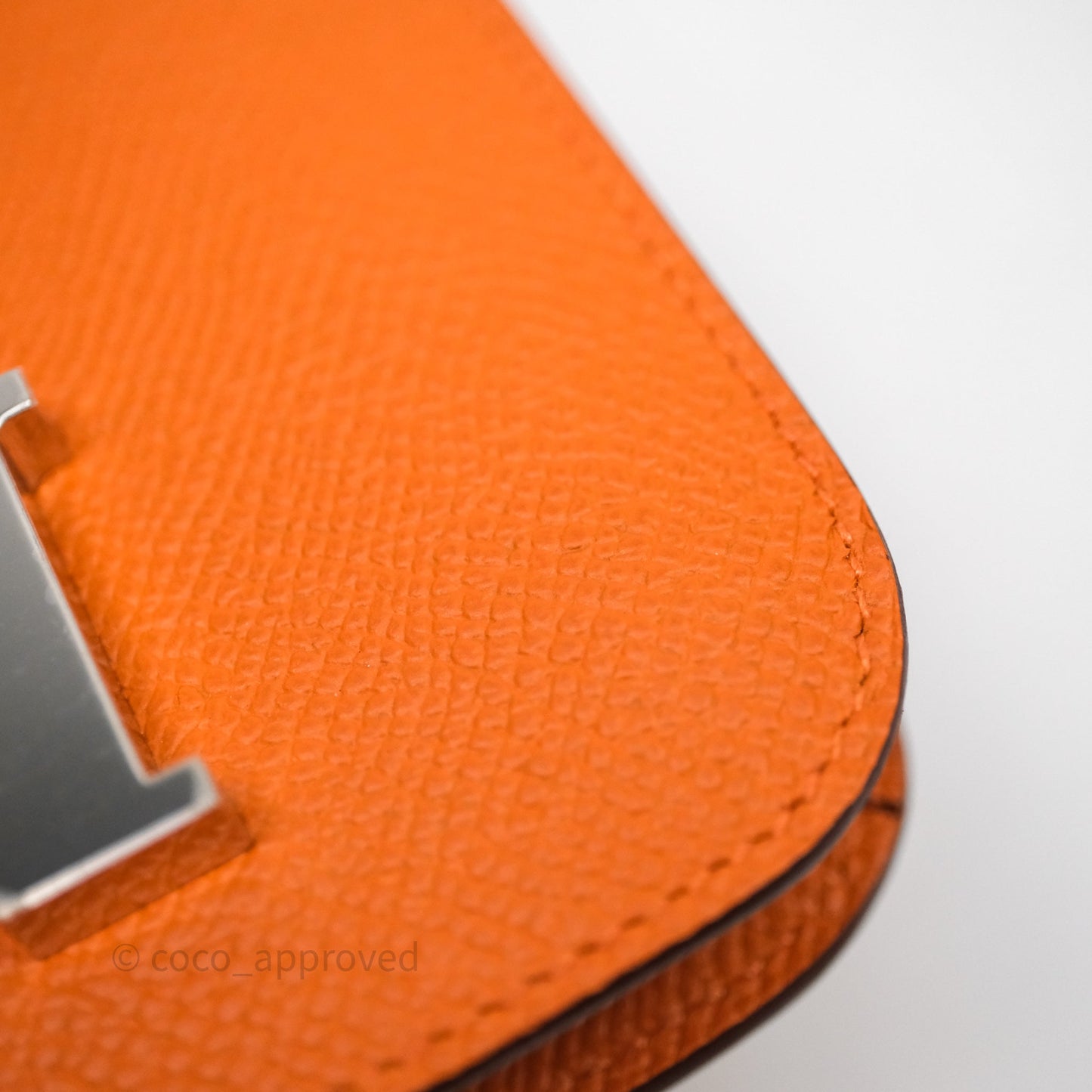 Hermès Constance Slim Wallet Orange 93 Epsom Palladium Hardware