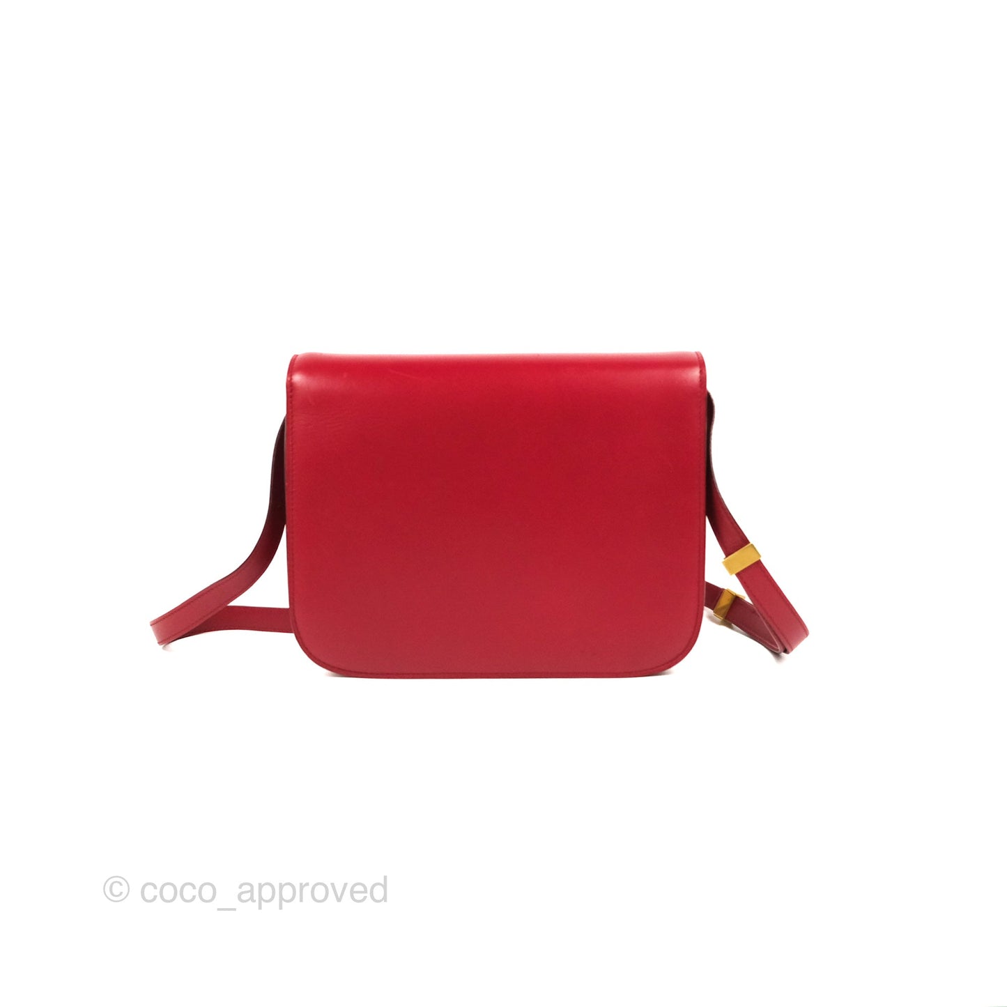 Celine Medium Classic Box Flap Red Calfskin