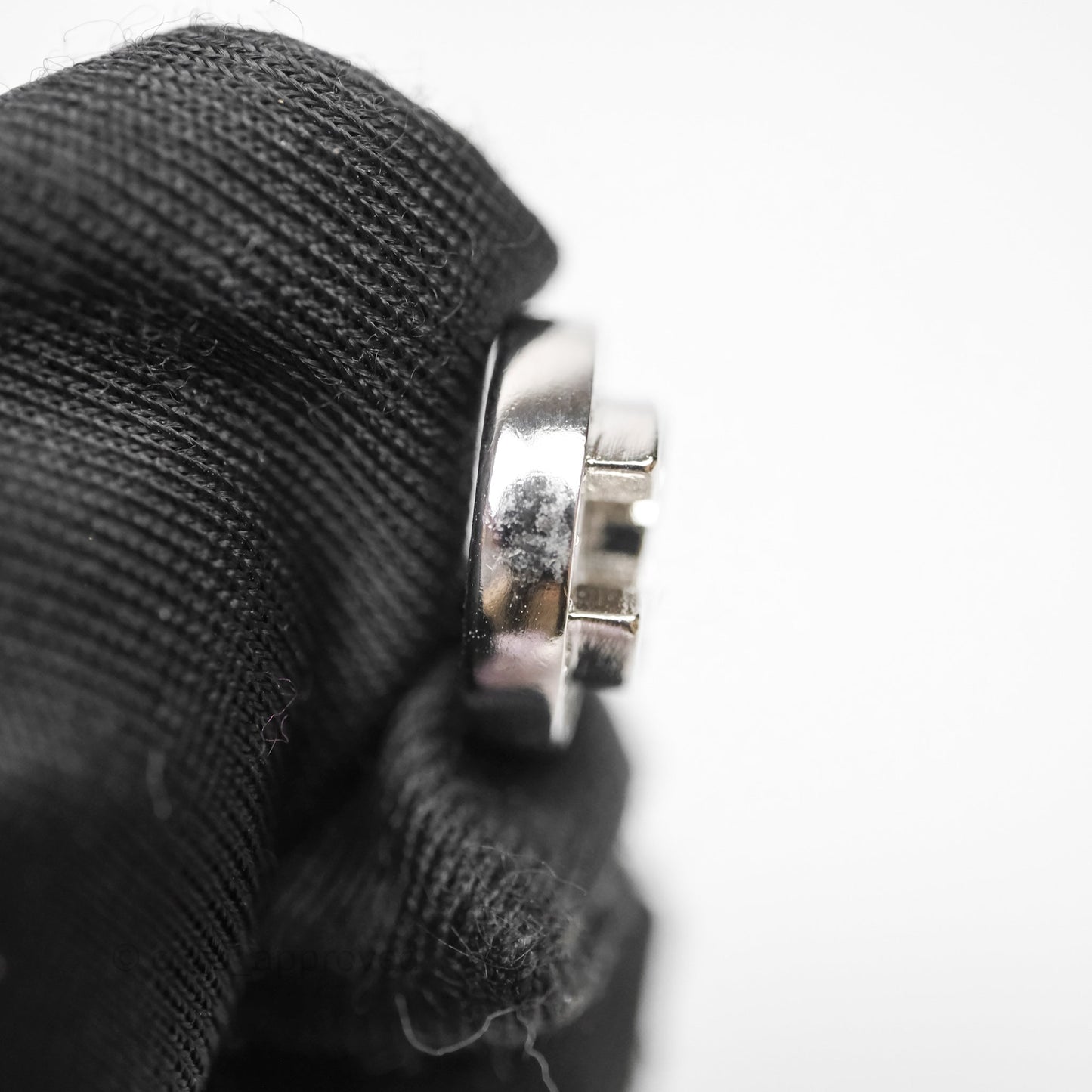 Chanel CC Crystals Round Earrings Silver Tone 25S
