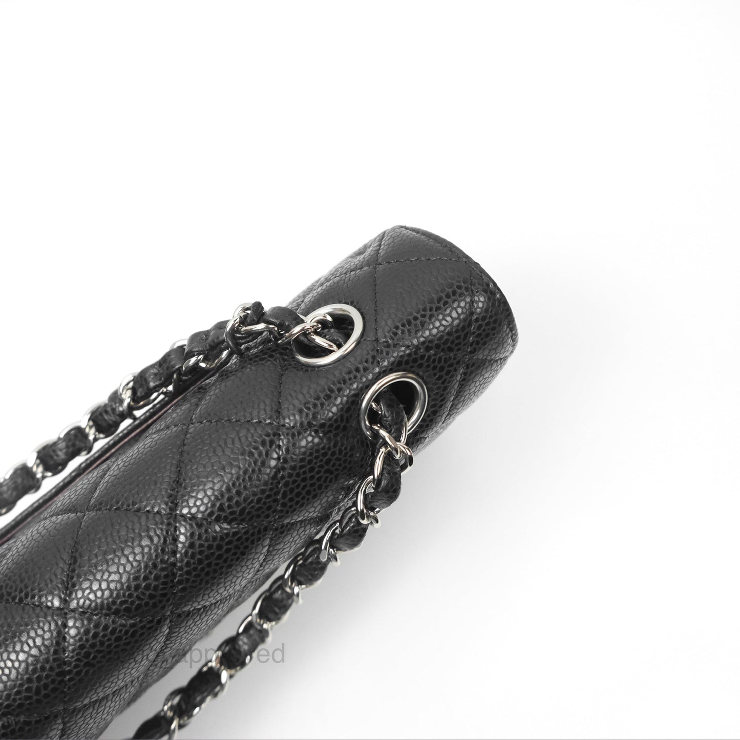 Chanel Classic M/L Medium Flap Quilted Black Caviar Silver Hardware