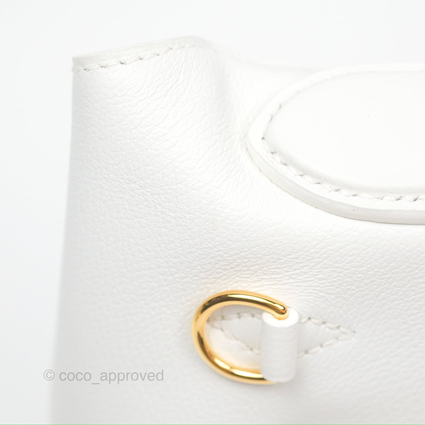 Hermès 24/24 21 Mini New White Evercolor/ Swift Gold Hardware