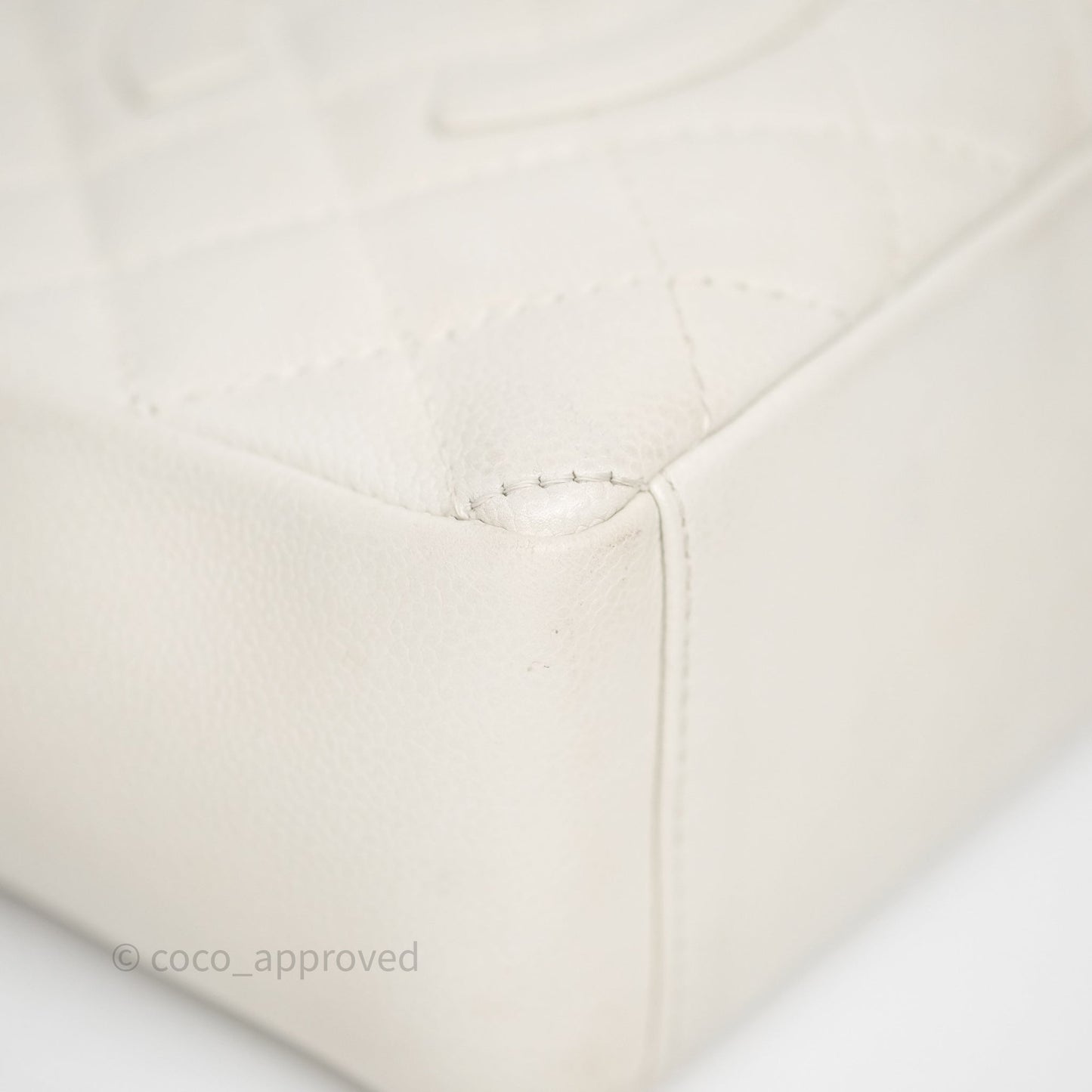Chanel Vertical GST White Caviar Silver Hardware