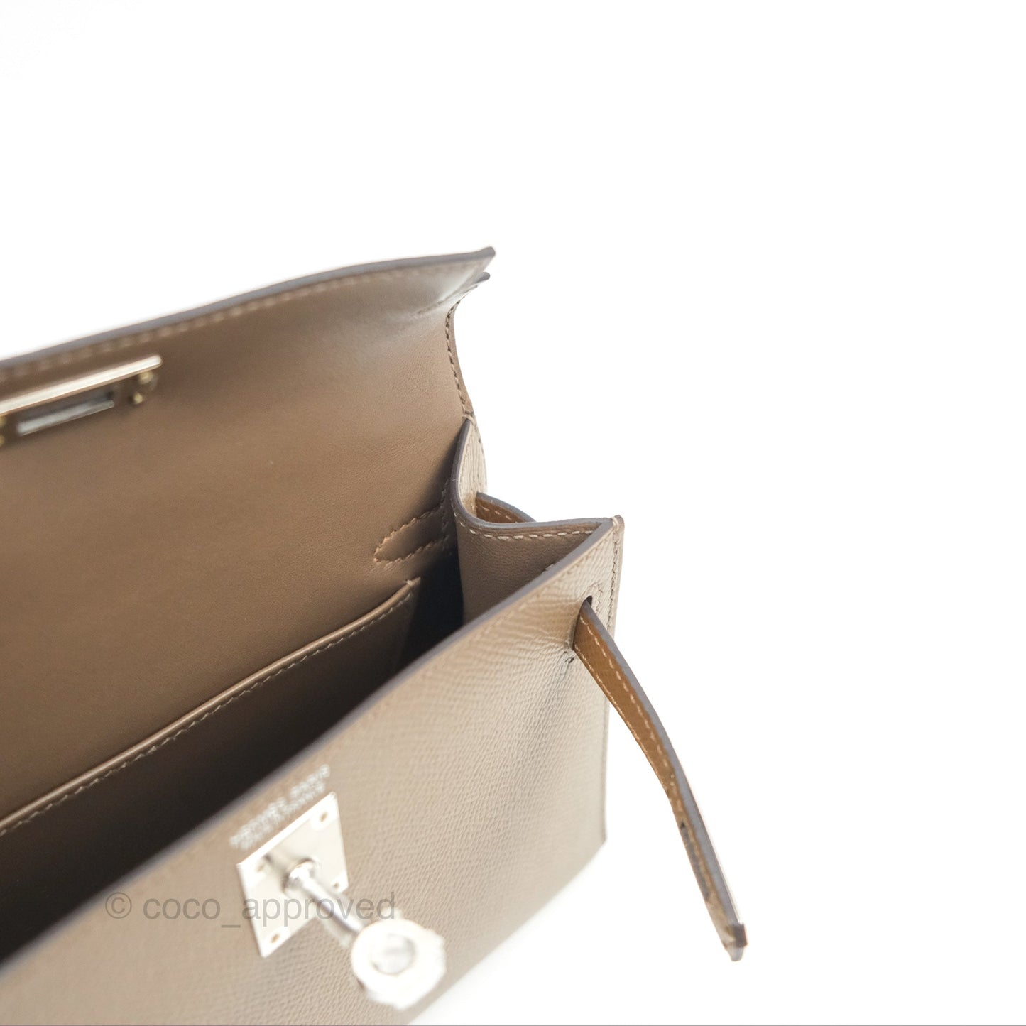 Hermès Mini Kelly II Etoupe 18/Alezan 3G/Biscuit 48 Epsom Palladium Hardware