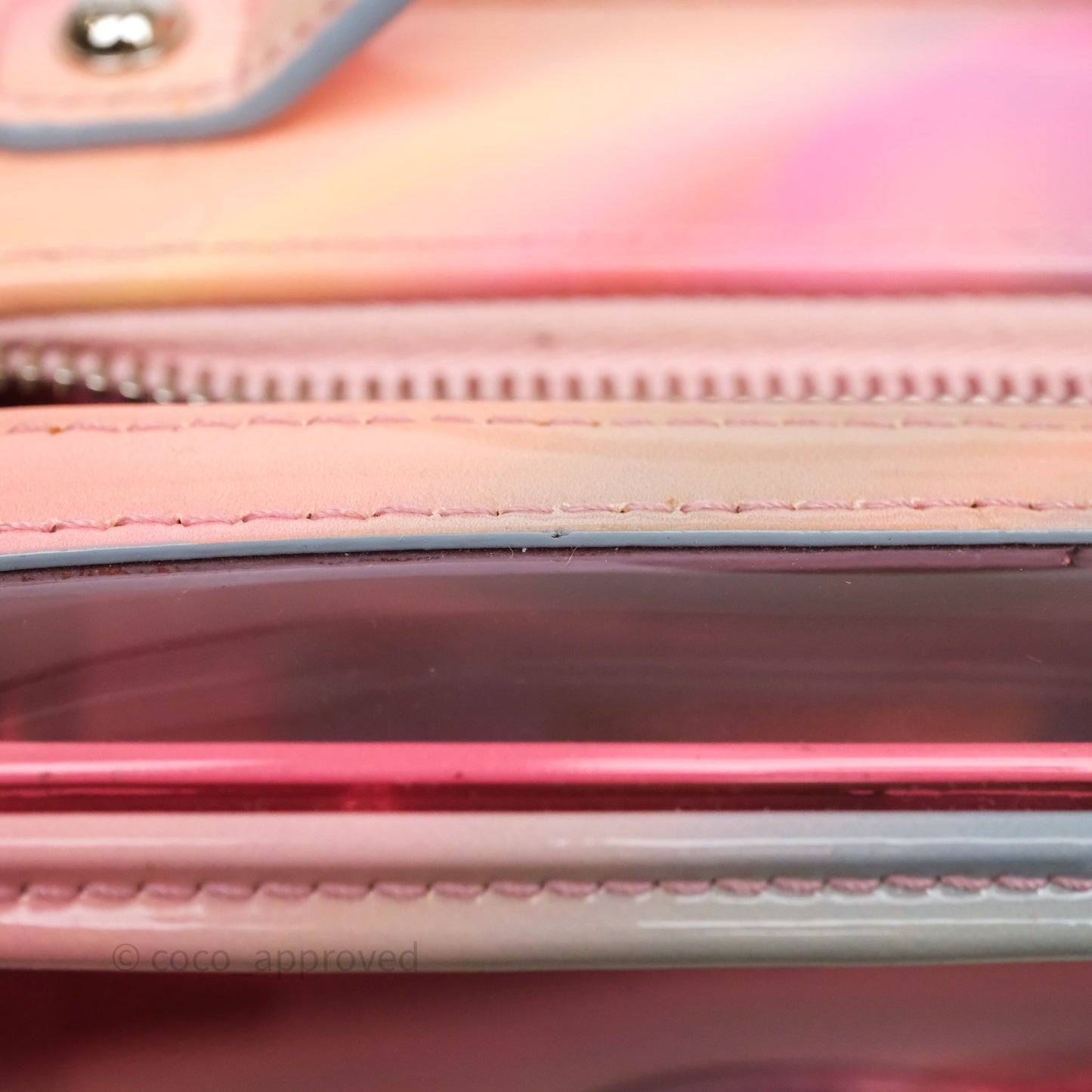 Chanel Filigree Pink Vanity Case PVC Silver Hardware