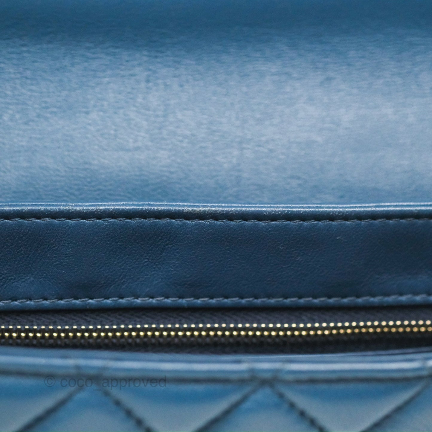 Chanel Top Handle Bag Green Blue Orylag Fur 17A