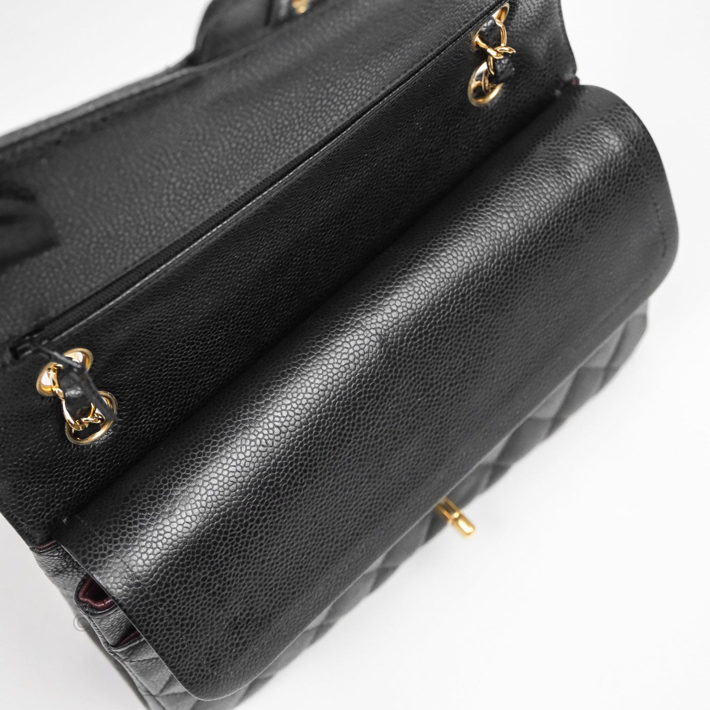 Chanel Classic M/L Medium Flap Quilted Black Caviar Gold Hardware