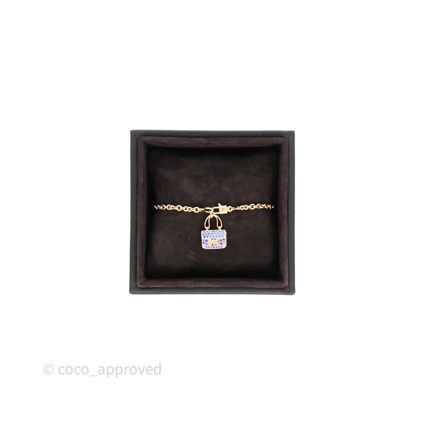 Hermès Amulettes Constance Bracelet Blue Sapphire Gemstones Rose Gold