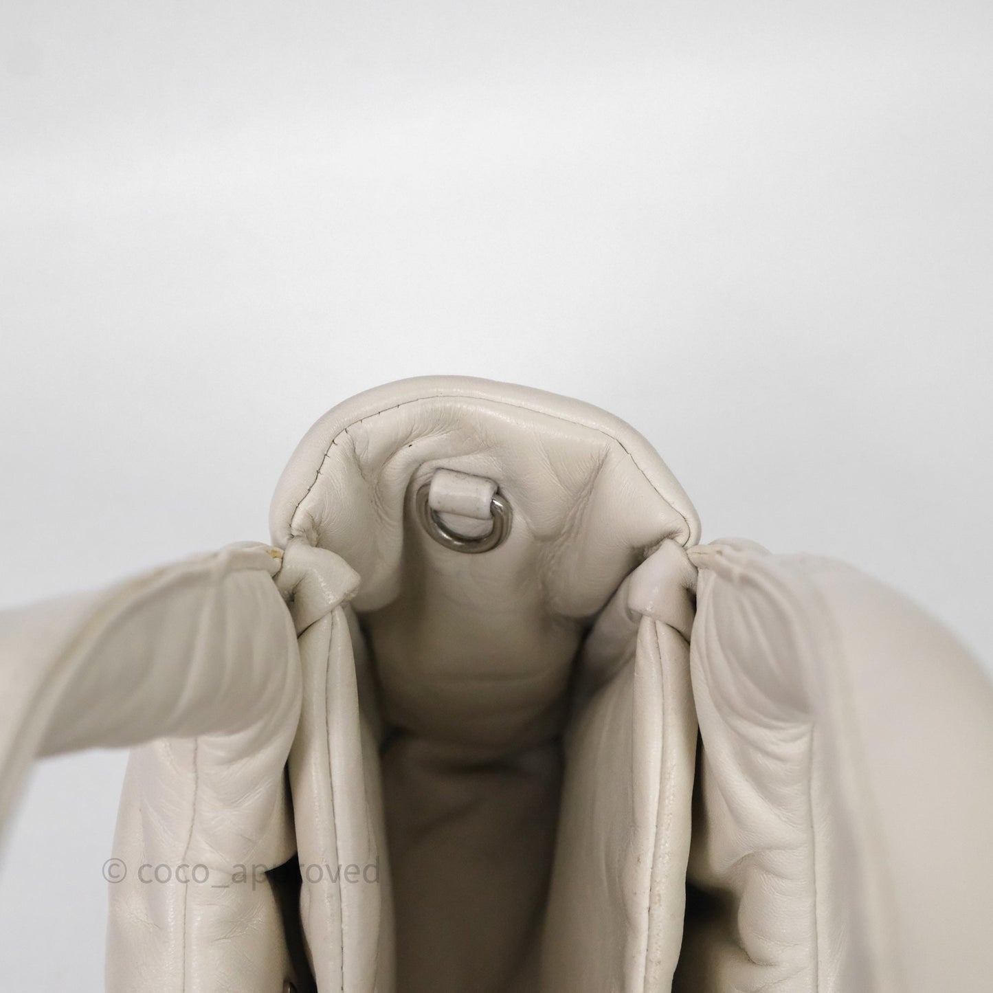 Prada Soft Tote Bag Ivory Silver Hardware