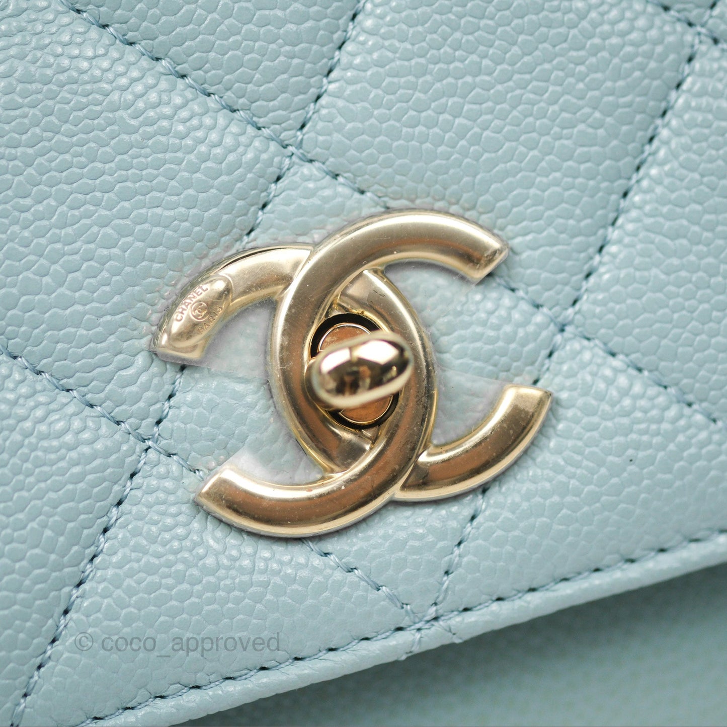 Chanel Quilted Small Business Affinity Flap Blue Caviar Gold Hardware