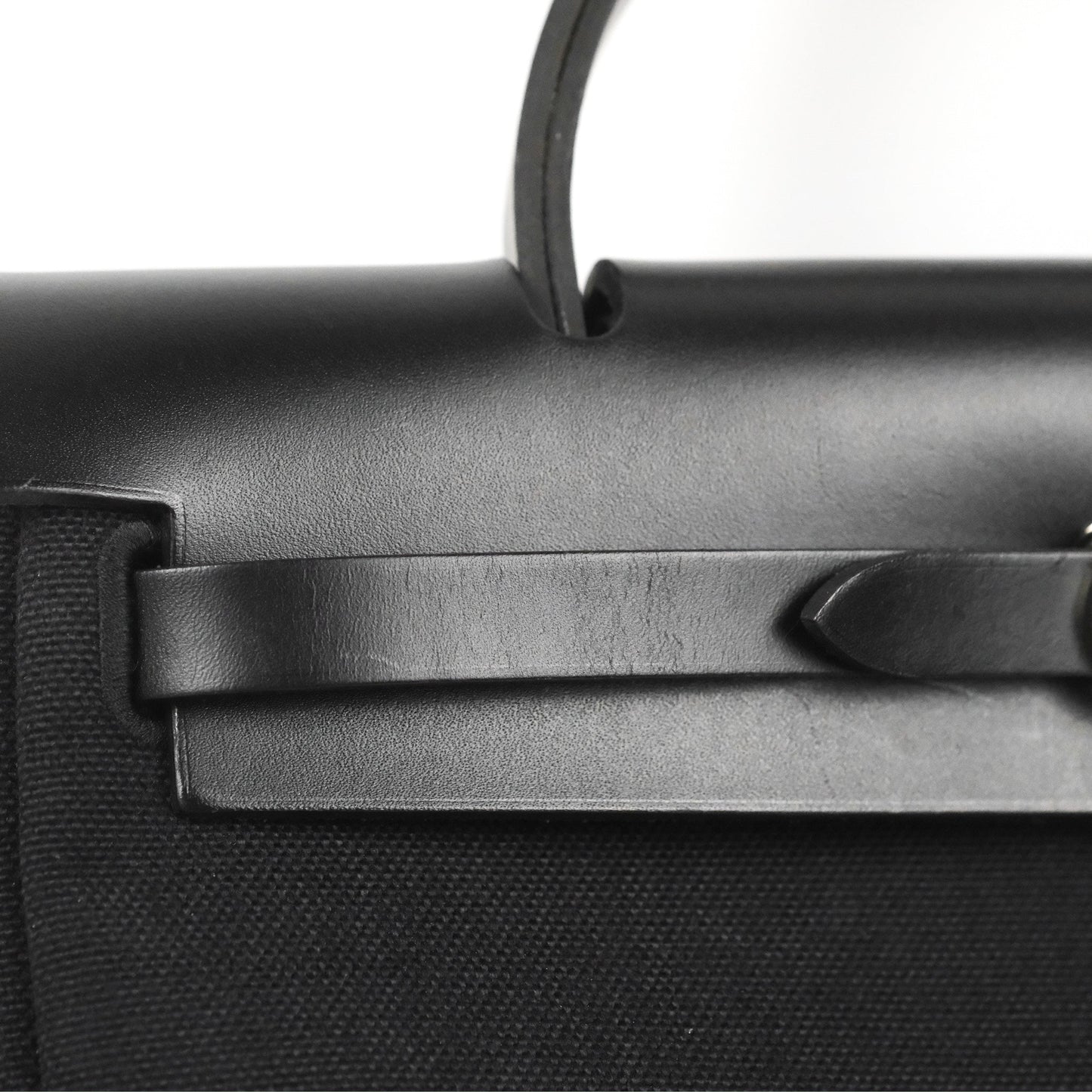 Hermès Herbag Zip 31 Retourne Black Canvas Palladium Hardware