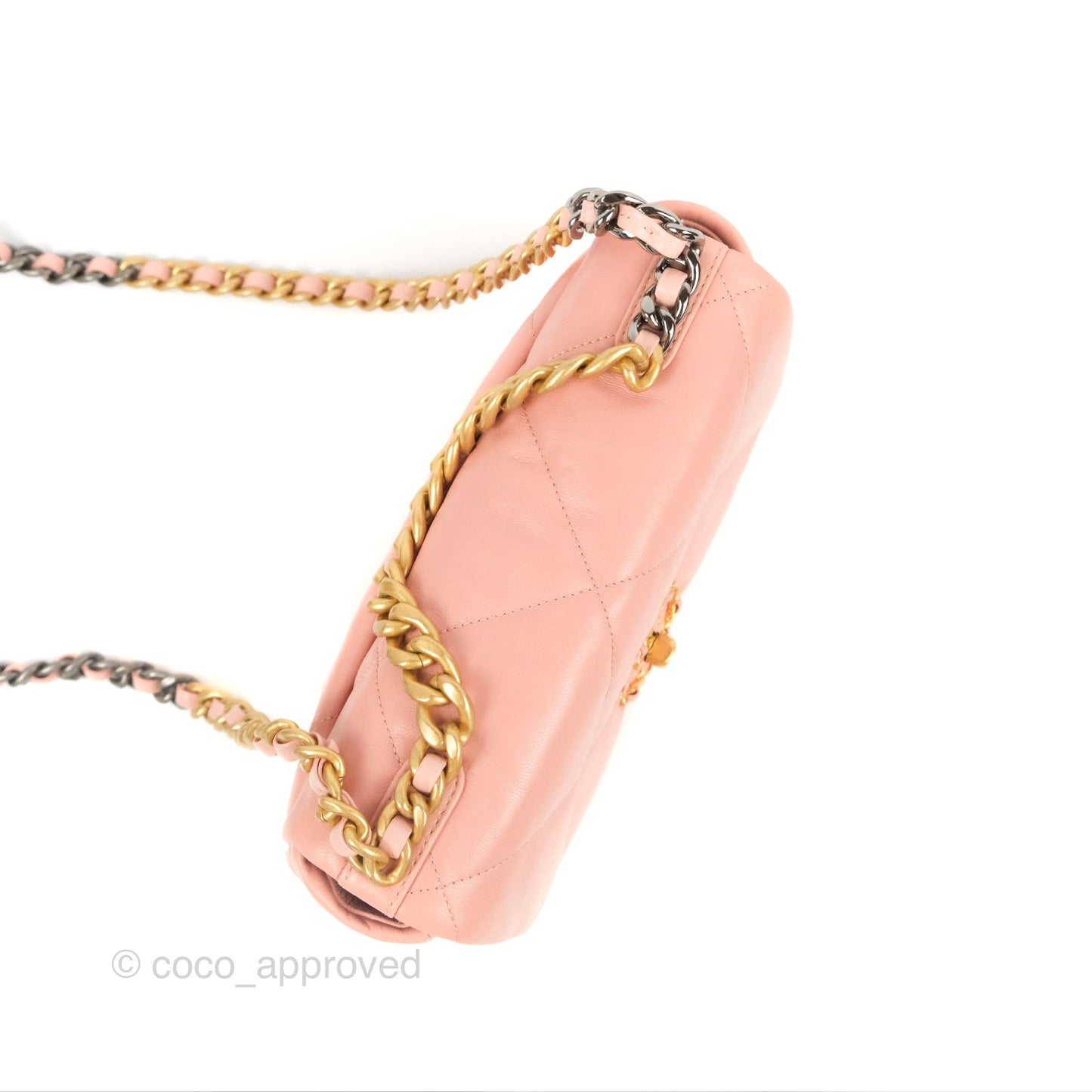 Chanel 19 Small Blush Pink Goatskin Mixed Hardware