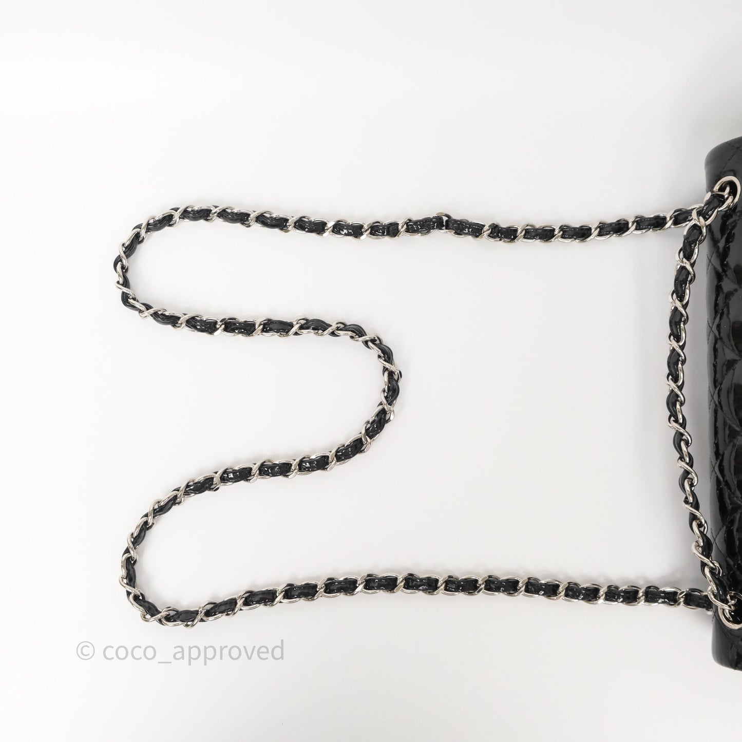 Chanel Jumbo Double Flap Black Patent Silver Hardware⁣⁣