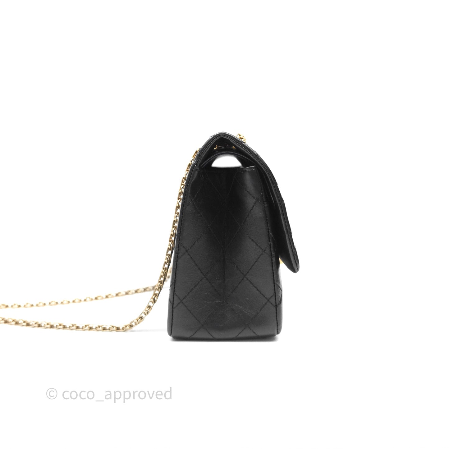Chanel Quilted Reissue 226 Aged Calfskin Black Gold Hardware