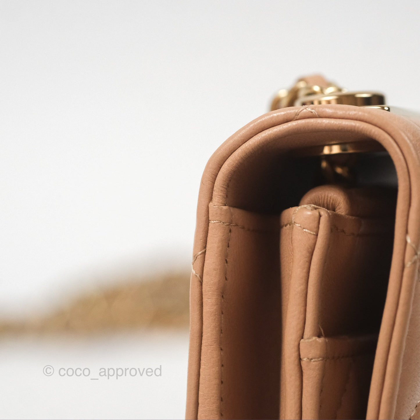 Chanel Trendy CC WOC Quilted Beige Lambskin Gold Hardware